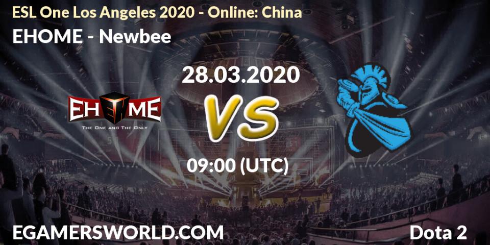 EHOME - Newbee: ennuste. 28.03.20, Dota 2, ESL One Los Angeles 2020 - Online: China