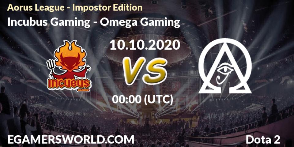 Incubus Gaming - Omega Gaming: ennuste. 10.10.2020 at 00:20, Dota 2, Aorus League - Impostor Edition