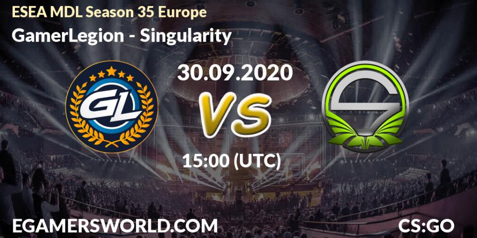 GamerLegion - Singularity: ennuste. 30.09.2020 at 15:00, Counter-Strike (CS2), ESEA MDL Season 35 Europe