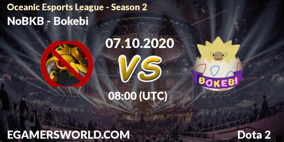 NoBKB - Bokebi: ennuste. 07.10.2020 at 08:00, Dota 2, Oceanic Esports League - Season 2