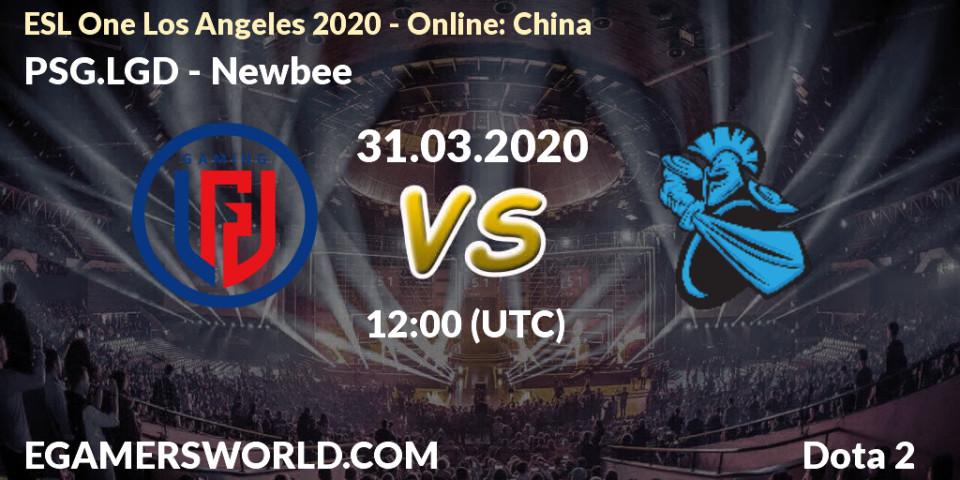 PSG.LGD - Newbee: ennuste. 31.03.20, Dota 2, ESL One Los Angeles 2020 - Online: China