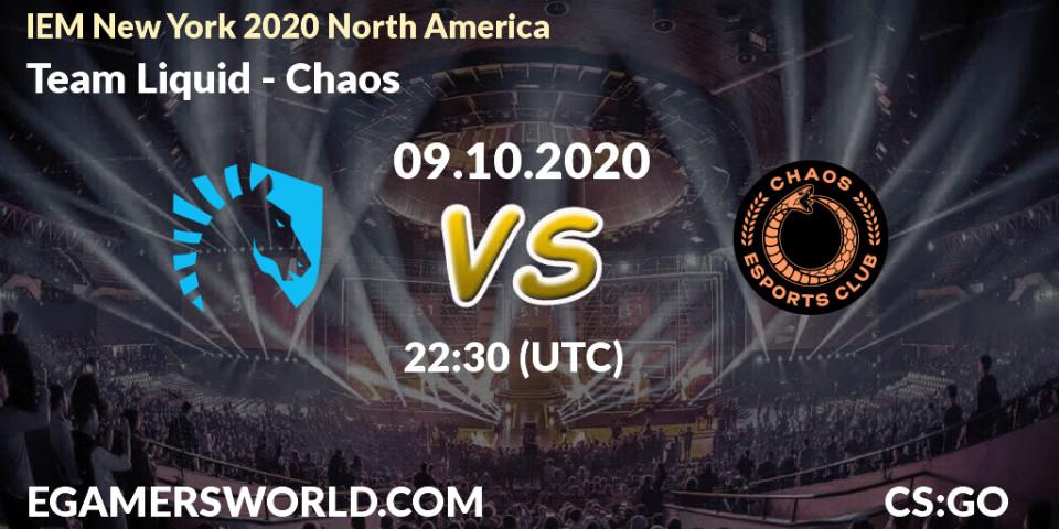Team Liquid - Chaos: ennuste. 09.10.2020 at 22:30, Counter-Strike (CS2), IEM New York 2020 North America