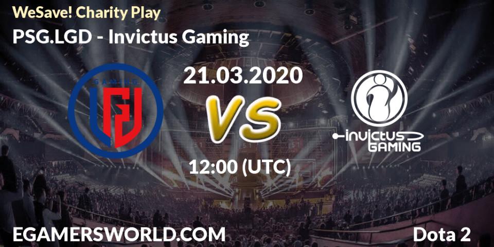 PSG.LGD - Invictus Gaming: ennuste. 21.03.2020 at 12:04, Dota 2, WeSave! Charity Play