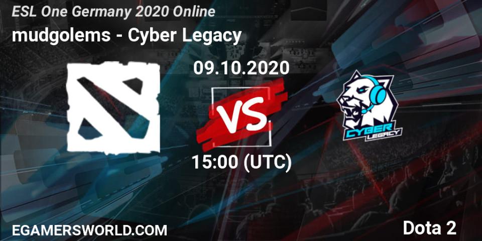 mudgolems - Cyber Legacy: ennuste. 09.10.2020 at 15:00, Dota 2, ESL One Germany 2020 Online