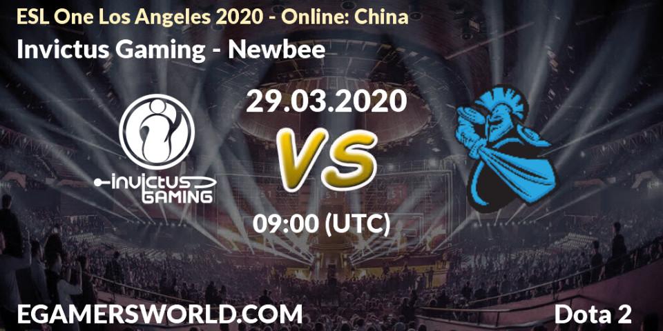 Invictus Gaming - Newbee: ennuste. 29.03.20, Dota 2, ESL One Los Angeles 2020 - Online: China