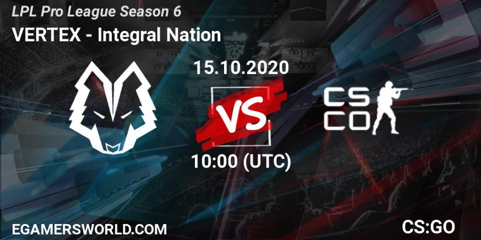 VERTEX - Integral Nation: ennuste. 15.10.2020 at 10:15, Counter-Strike (CS2), LPL Pro League Season 6