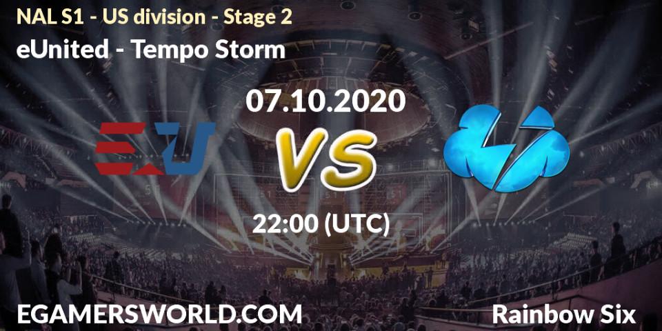 eUnited - Tempo Storm: ennuste. 08.10.20, Rainbow Six, NAL S1 - US division - Stage 2