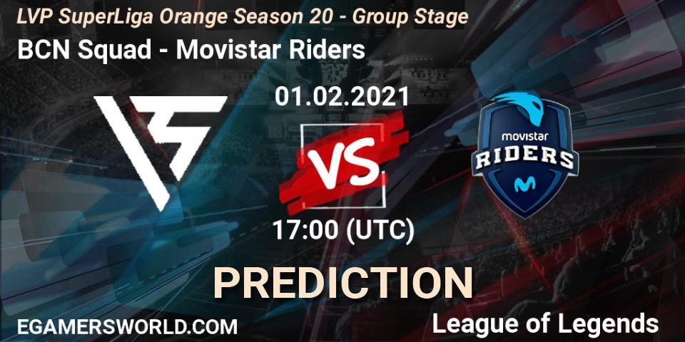 BCN Squad - Movistar Riders: ennuste. 01.02.2021 at 17:00, LoL, LVP SuperLiga Orange Season 20 - Group Stage