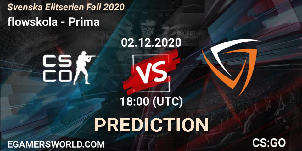 flowskola - Prima: ennuste. 02.12.2020 at 18:00, Counter-Strike (CS2), Svenska Elitserien Fall 2020