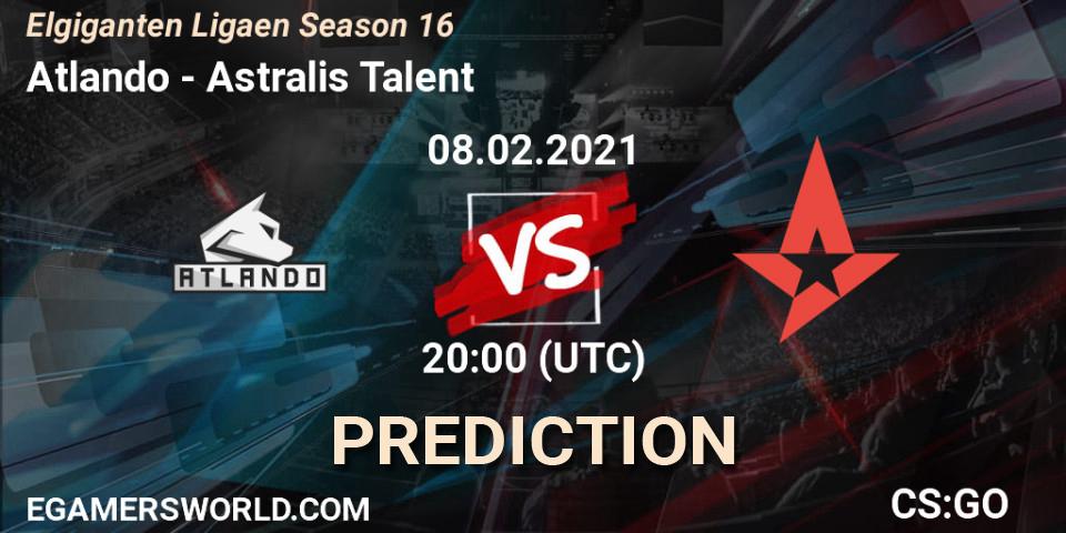 Atlando - Astralis Talent: ennuste. 08.02.2021 at 20:00, Counter-Strike (CS2), Elgiganten Ligaen Season 16