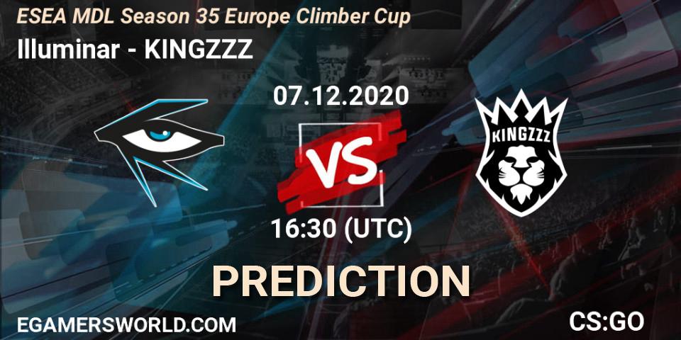 Illuminar - KINGZZZ: ennuste. 07.12.2020 at 16:50, Counter-Strike (CS2), ESEA MDL Season 35 Europe Climber Cup