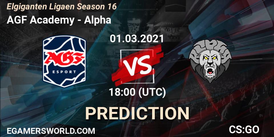 AGF Academy - Alpha: ennuste. 01.03.2021 at 18:00, Counter-Strike (CS2), Elgiganten Ligaen Season 16