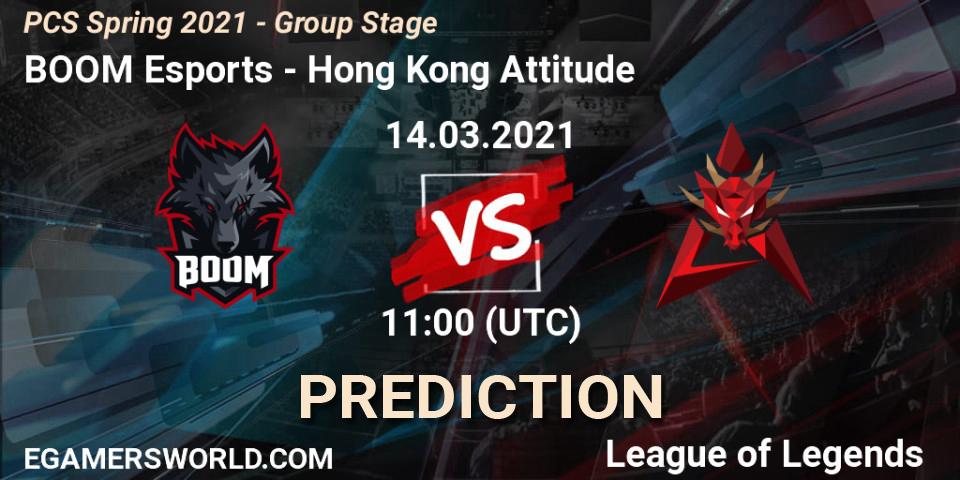 BOOM Esports - Hong Kong Attitude: ennuste. 14.03.2021 at 11:00, LoL, PCS Spring 2021 - Group Stage