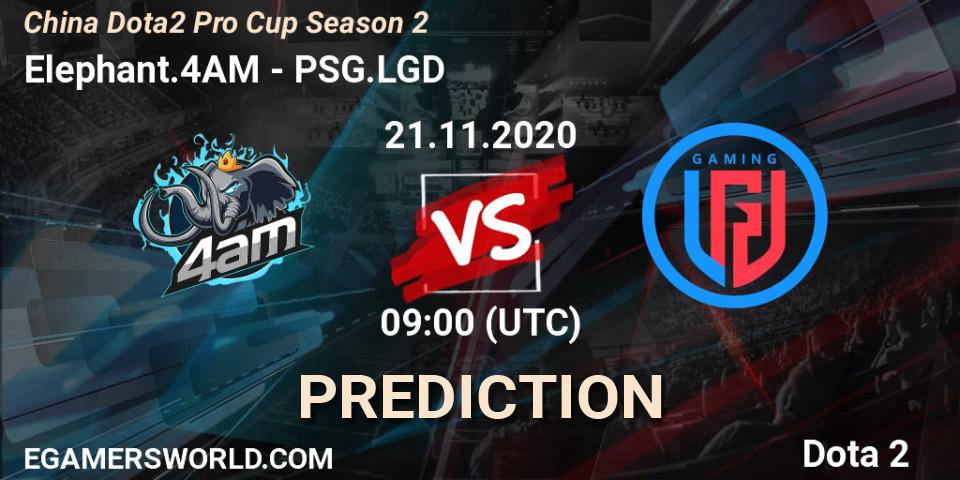 Elephant.4AM - PSG.LGD: ennuste. 21.11.2020 at 08:38, Dota 2, China Dota2 Pro Cup Season 2