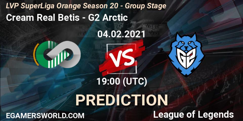 Cream Real Betis - G2 Arctic: ennuste. 04.02.2021 at 19:00, LoL, LVP SuperLiga Orange Season 20 - Group Stage