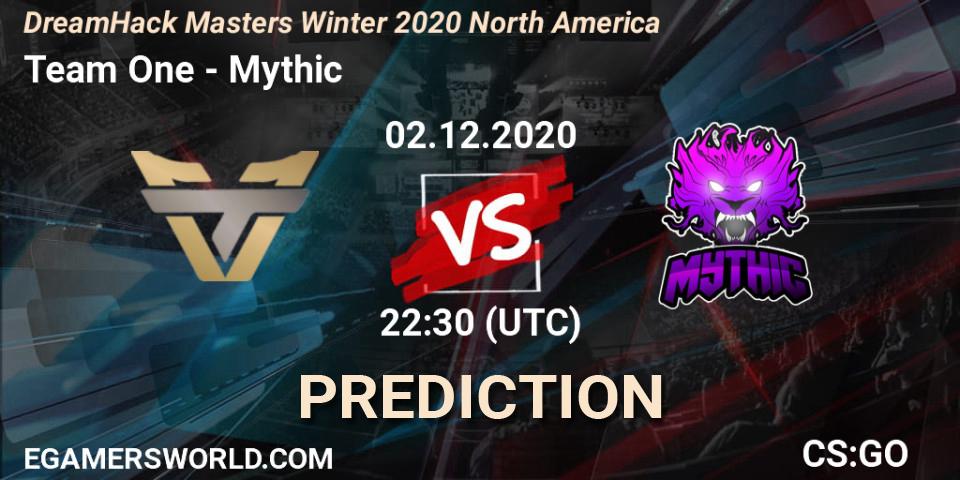 Team One - Mythic: ennuste. 02.12.2020 at 22:30, Counter-Strike (CS2), DreamHack Masters Winter 2020 North America