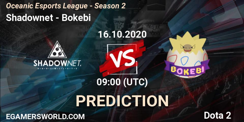 Shadownet - Bokebi: ennuste. 16.10.2020 at 09:22, Dota 2, Oceanic Esports League - Season 2