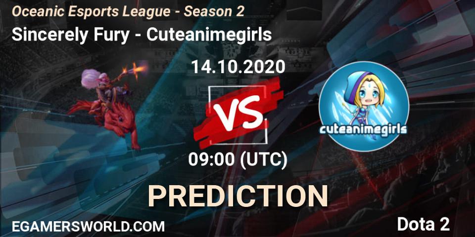 Sincerely Fury - Cuteanimegirls: ennuste. 14.10.2020 at 09:05, Dota 2, Oceanic Esports League - Season 2