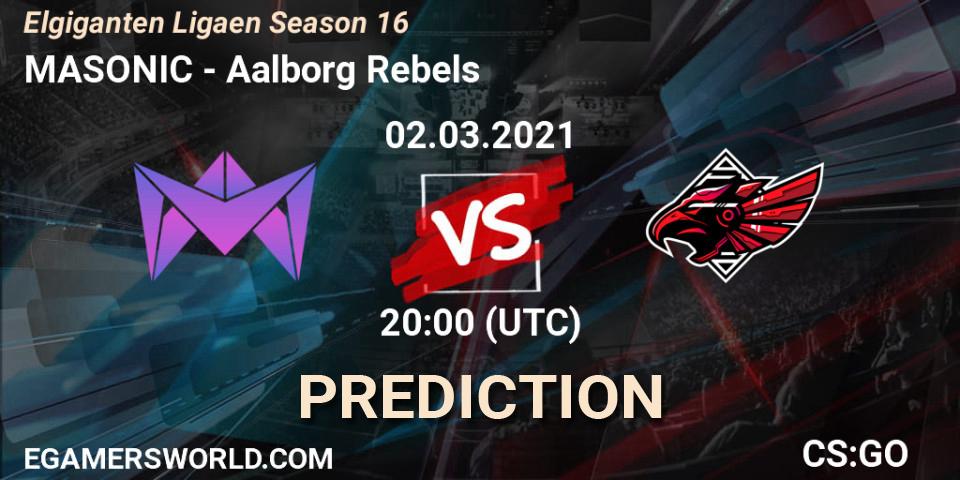 MASONIC - Aalborg Rebels: ennuste. 02.03.2021 at 20:00, Counter-Strike (CS2), Elgiganten Ligaen Season 16