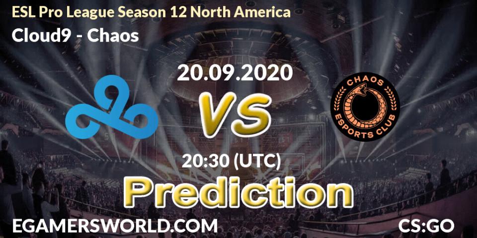 Cloud9 - Chaos: ennuste. 20.09.2020 at 20:30, Counter-Strike (CS2), ESL Pro League Season 12 North America