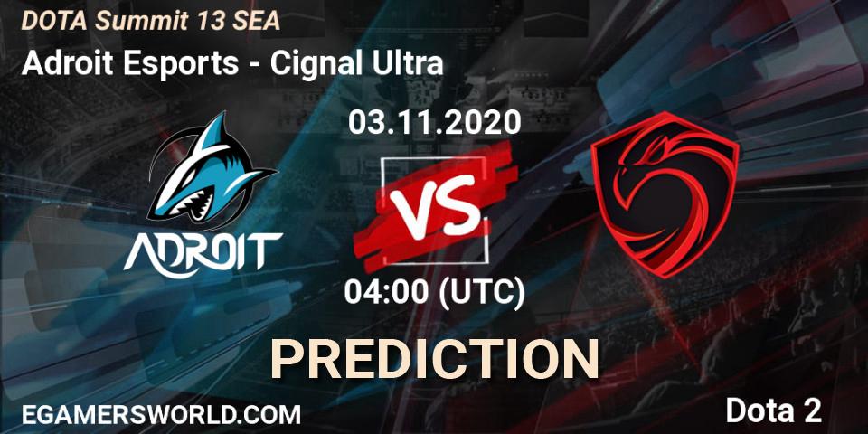 Adroit Esports - Cignal Ultra: ennuste. 03.11.20, Dota 2, DOTA Summit 13: SEA
