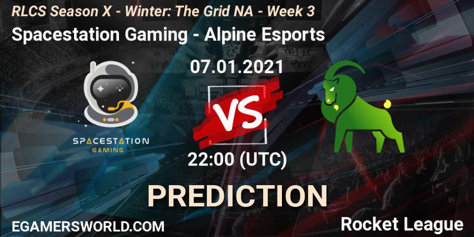 Spacestation Gaming - Alpine Esports: ennuste. 14.01.2021 at 22:00, Rocket League, RLCS Season X - Winter: The Grid NA - Week 3