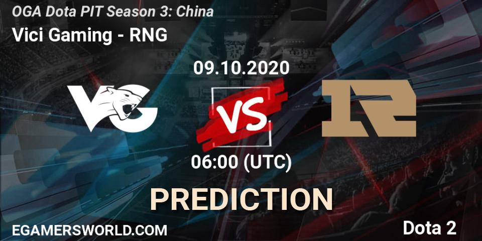 Vici Gaming - RNG: ennuste. 09.10.2020 at 06:00, Dota 2, OGA Dota PIT Season 3: China