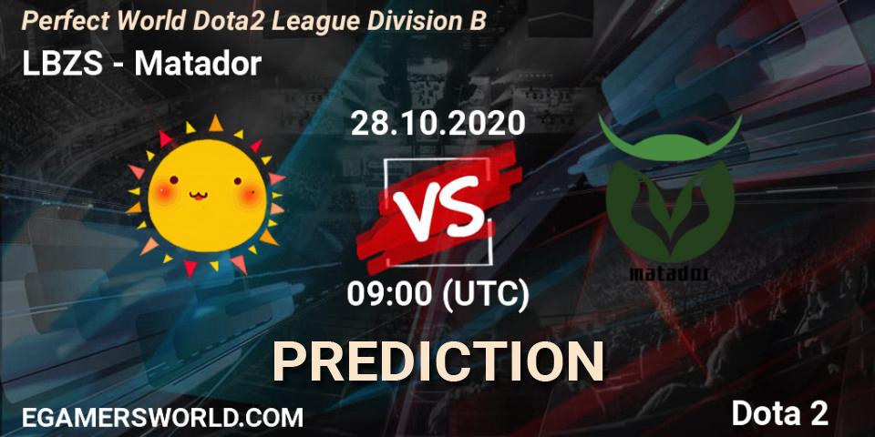 LBZS - Matador: ennuste. 28.10.2020 at 09:03, Dota 2, Perfect World Dota2 League Division B