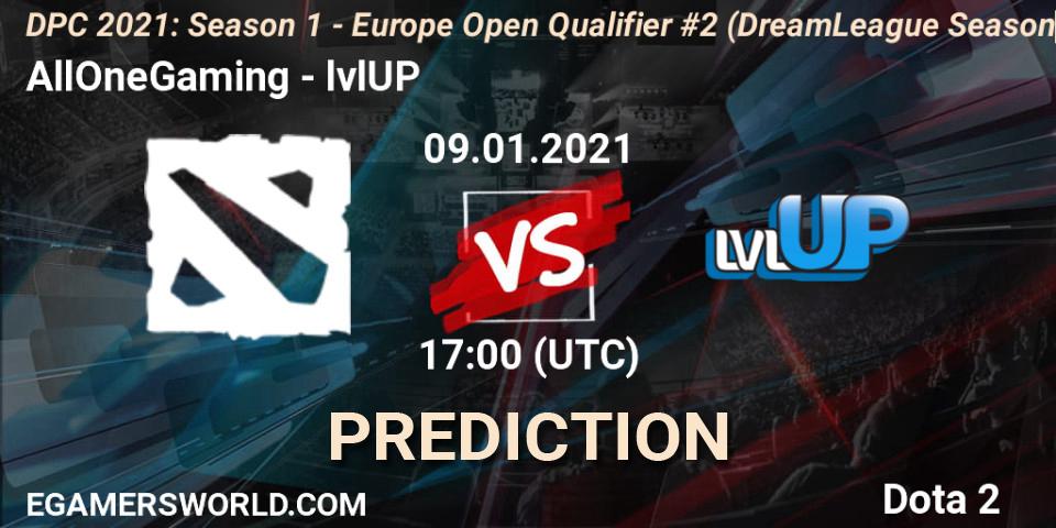AllOneGaming - lvlUP: ennuste. 09.01.2021 at 17:00, Dota 2, DPC 2021: Season 1 - Europe Open Qualifier #2 (DreamLeague Season 14)