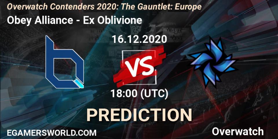 Obey Alliance - Ex Oblivione: ennuste. 16.12.2020 at 18:00, Overwatch, Overwatch Contenders 2020: The Gauntlet: Europe