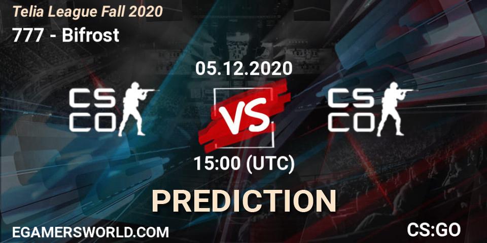 777 - Bifrost: ennuste. 05.12.2020 at 14:10, Counter-Strike (CS2), Telia League Fall 2020