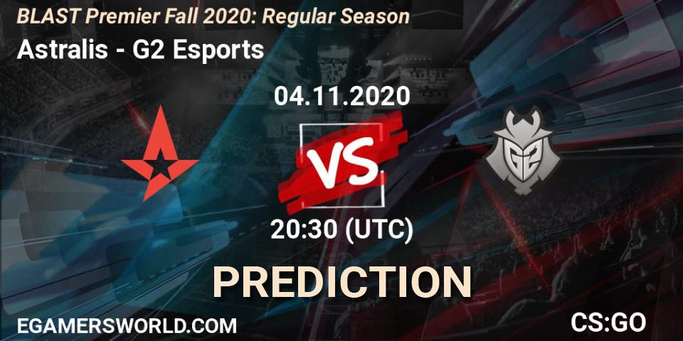 Astralis - G2 Esports: ennuste. 04.11.2020 at 20:30, Counter-Strike (CS2), BLAST Premier Fall 2020: Regular Season