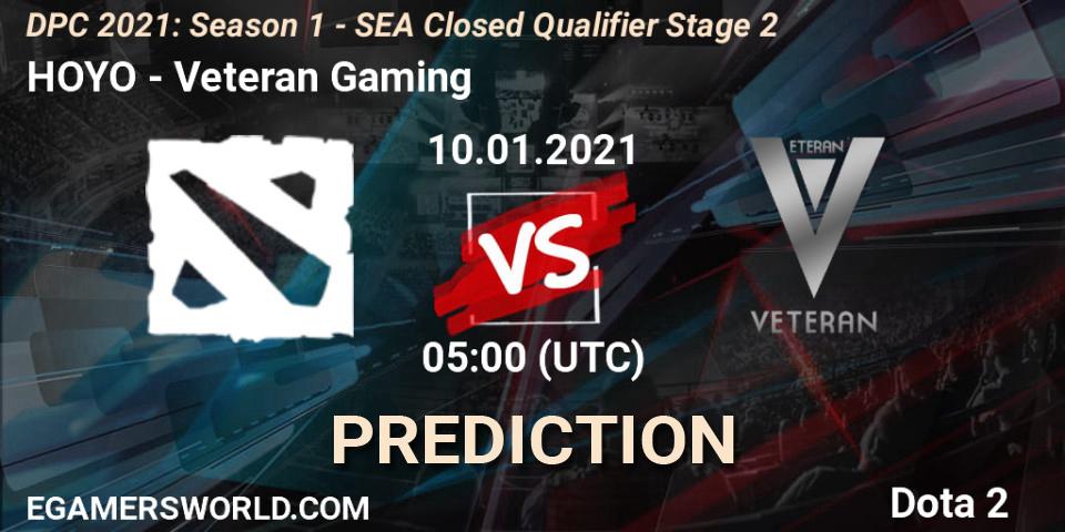 HOYO - Veteran Gaming: ennuste. 10.01.2021 at 05:02, Dota 2, DPC 2021: Season 1 - SEA Closed Qualifier Stage 2