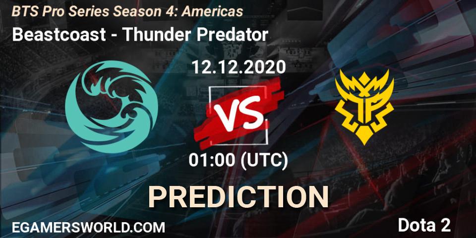 Beastcoast - Thunder Predator: ennuste. 12.12.2020 at 01:19, Dota 2, BTS Pro Series Season 4: Americas