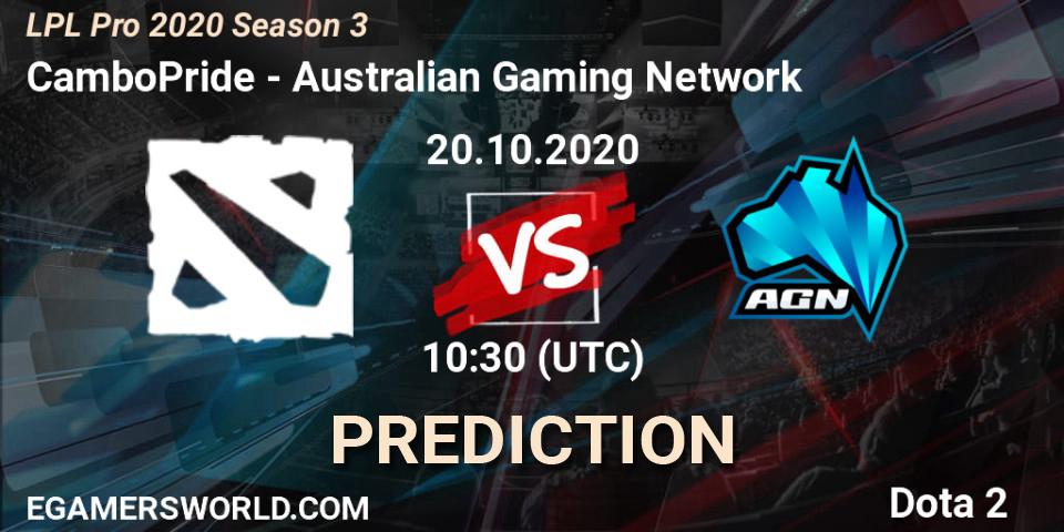 CamboPride - Australian Gaming Network: ennuste. 26.10.20, Dota 2, LPL Pro 2020 Season 3
