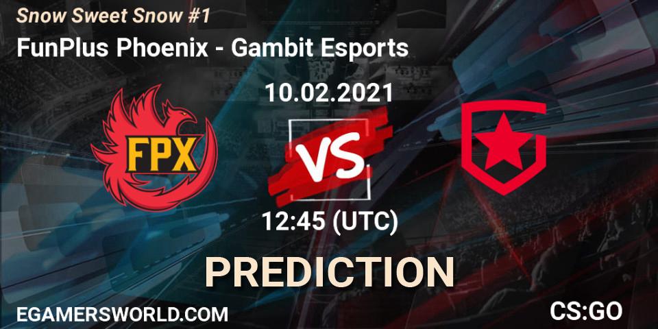 FunPlus Phoenix - Gambit Esports: ennuste. 10.02.2021 at 12:45, Counter-Strike (CS2), Snow Sweet Snow #1