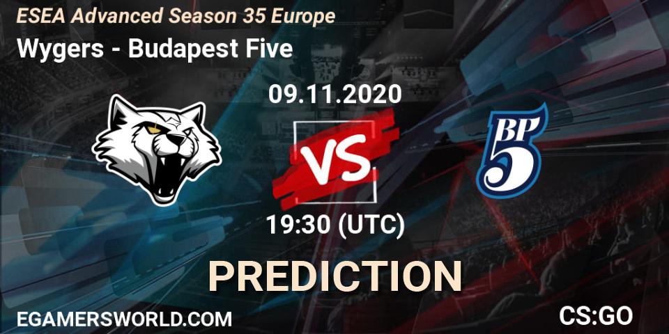 Wygers - Budapest Five: ennuste. 09.11.2020 at 16:00, Counter-Strike (CS2), ESEA Advanced Season 35 Europe