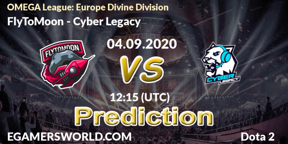 FlyToMoon - Cyber Legacy: ennuste. 04.09.2020 at 12:39, Dota 2, OMEGA League: Europe Divine Division