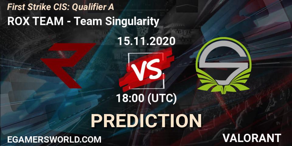 ROX TEAM - Team Singularity: ennuste. 15.11.20, VALORANT, First Strike CIS: Qualifier A