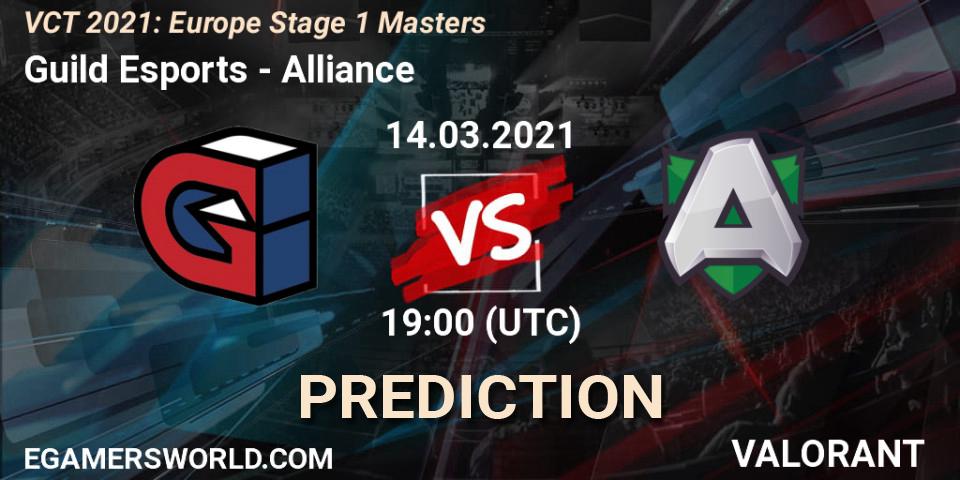 Guild Esports - Alliance: ennuste. 14.03.2021 at 19:00, VALORANT, VCT 2021: Europe Stage 1 Masters