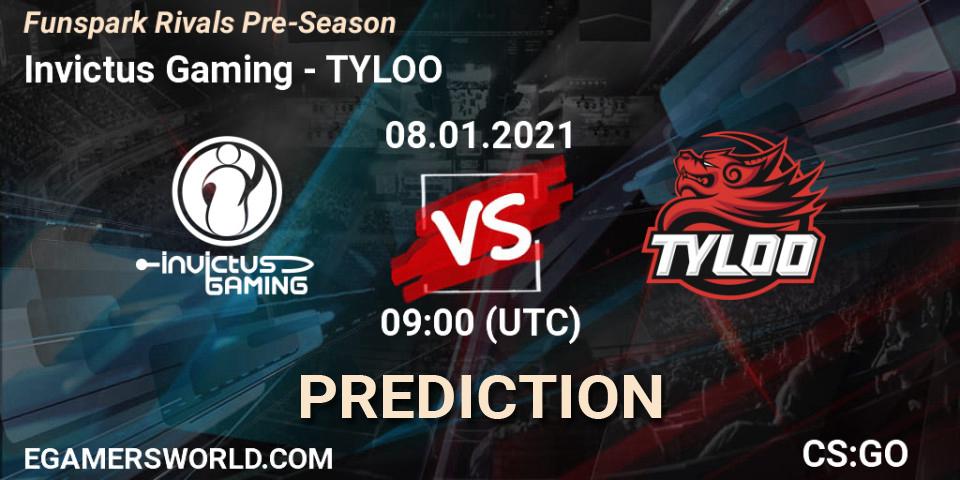 Invictus Gaming - TYLOO: ennuste. 08.01.2021 at 09:00, Counter-Strike (CS2), Funspark Rivals Pre-Season