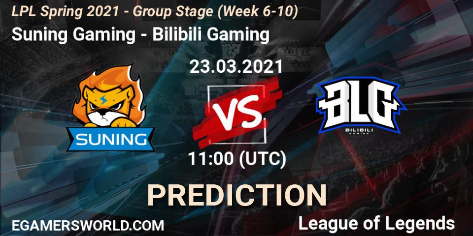 Suning Gaming - Bilibili Gaming: ennuste. 23.03.21, LoL, LPL Spring 2021 - Group Stage (Week 6-10)