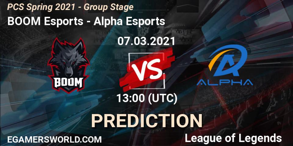 BOOM Esports - Alpha Esports: ennuste. 07.03.2021 at 13:00, LoL, PCS Spring 2021 - Group Stage
