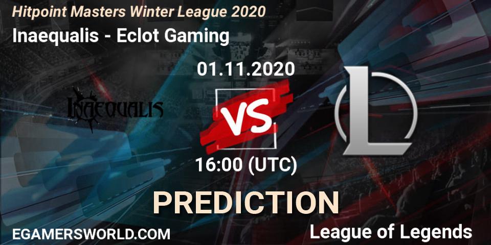 Inaequalis - Eclot Gaming: ennuste. 01.11.2020 at 16:00, LoL, Hitpoint Masters Winter League 2020