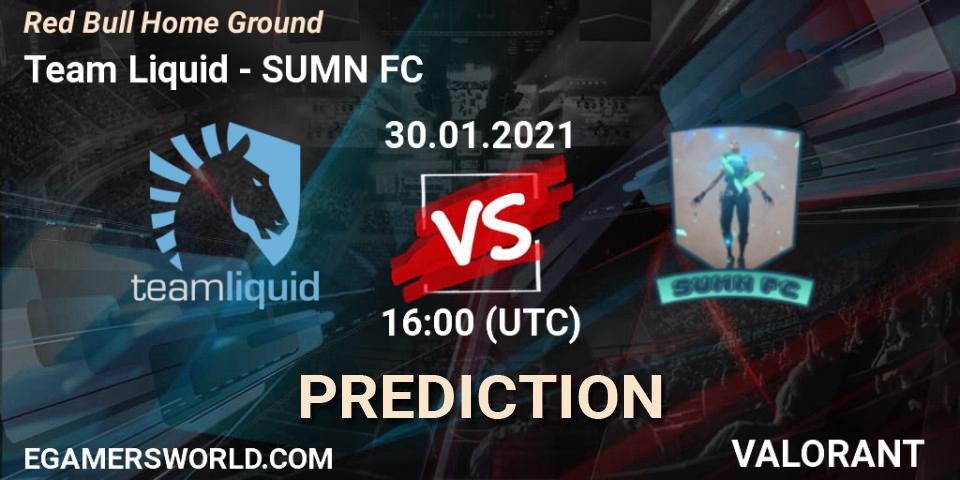 Team Liquid - SUMN FC: ennuste. 30.01.2021 at 16:00, VALORANT, Red Bull Home Ground