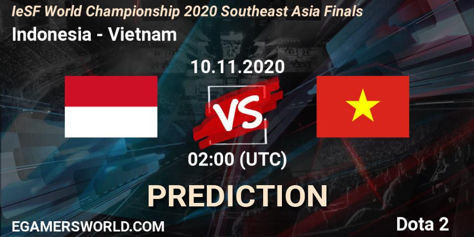 Indonesia - Vietnam: ennuste. 10.11.2020 at 02:00, Dota 2, IeSF World Championship 2020 Southeast Asia Finals