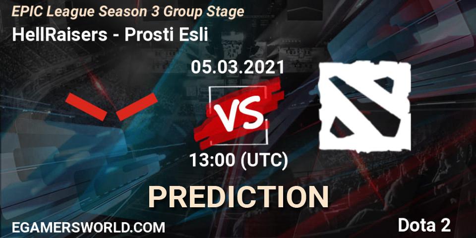 HellRaisers - Prosti Esli: ennuste. 05.03.2021 at 13:00, Dota 2, EPIC League Season 3 Group Stage