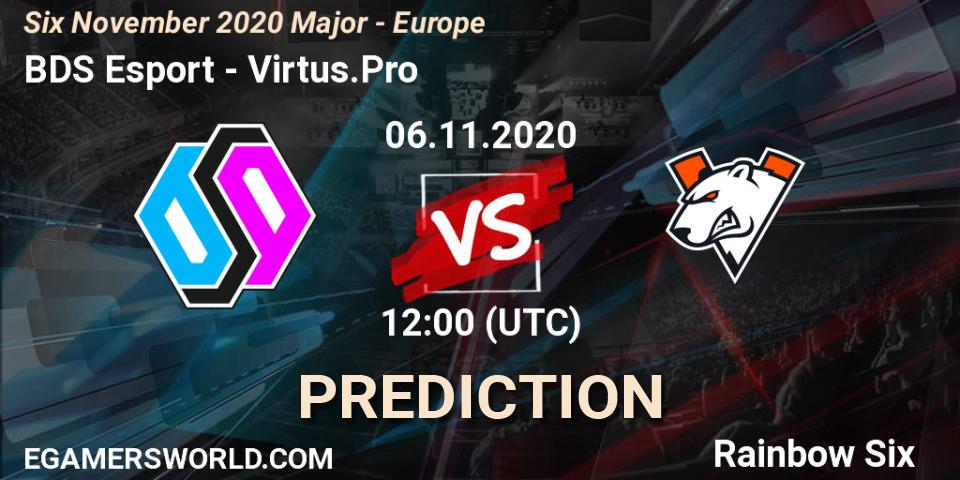 BDS Esport - Virtus.Pro: ennuste. 06.11.2020 at 12:00, Rainbow Six, Six November 2020 Major - Europe