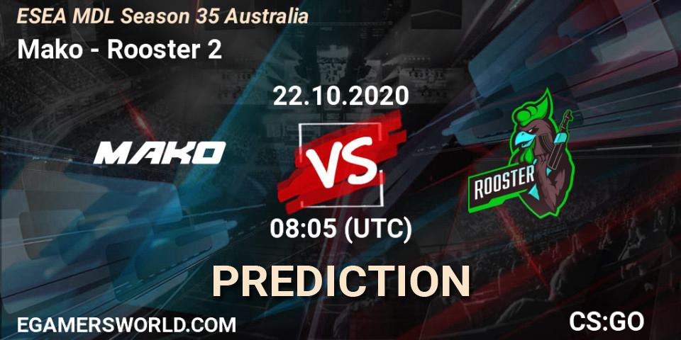 Mako - Rooster 2: ennuste. 26.10.2020 at 08:05, Counter-Strike (CS2), ESEA MDL Season 35 Australia
