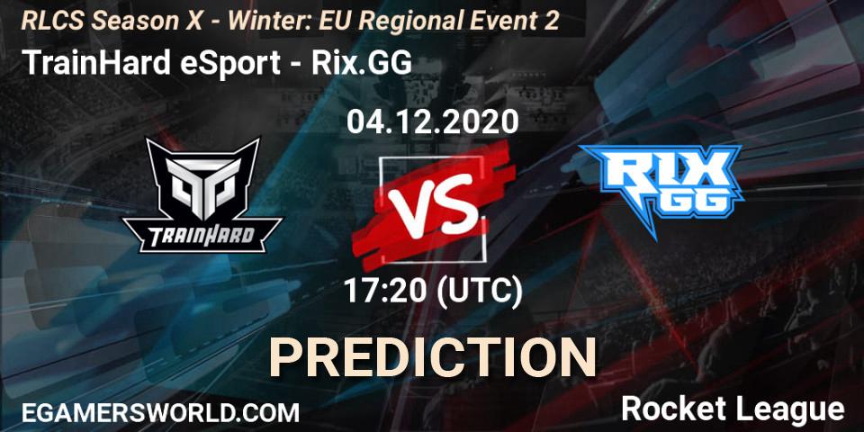 TrainHard eSport - Rix.GG: ennuste. 04.12.2020 at 17:20, Rocket League, RLCS Season X - Winter: EU Regional Event 2